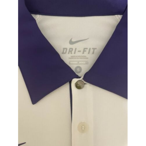 TCU Horned Frogs, Nike Dri-Fit Polo, Men's Sm, White/Purple, Used - Picture 3 of 5
